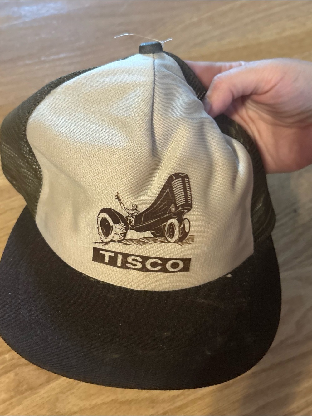 Vintage TISCO Trucker Hat - Black & Cream Mesh SnapBack Tractor